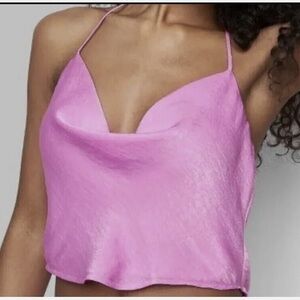 Wild Fable Pink Satin Halter Top | Size Small